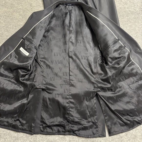 Versace Collection Black Suit Mens 42R 2 Piece Italy Wool Blazer Pants - Picture 3 of 16